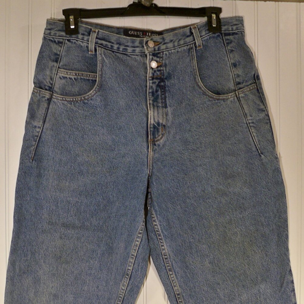 Guess Jeans, Loose Fit, Tapered Leg, Blue Jeans 36W 30L
